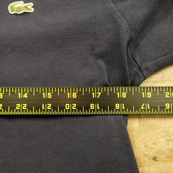 Lacoste Long-Sleeve Polo Shirt Men’s Medium Navy Classic Cotton Croc Logo - Picture 5 of 11